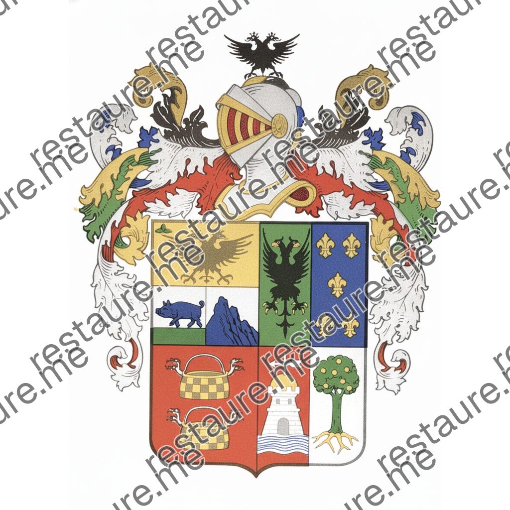 Brasão da família PEDRO TAQUES DE ALMEIDA (1707) - Taques, Proença, Lara, Moraes